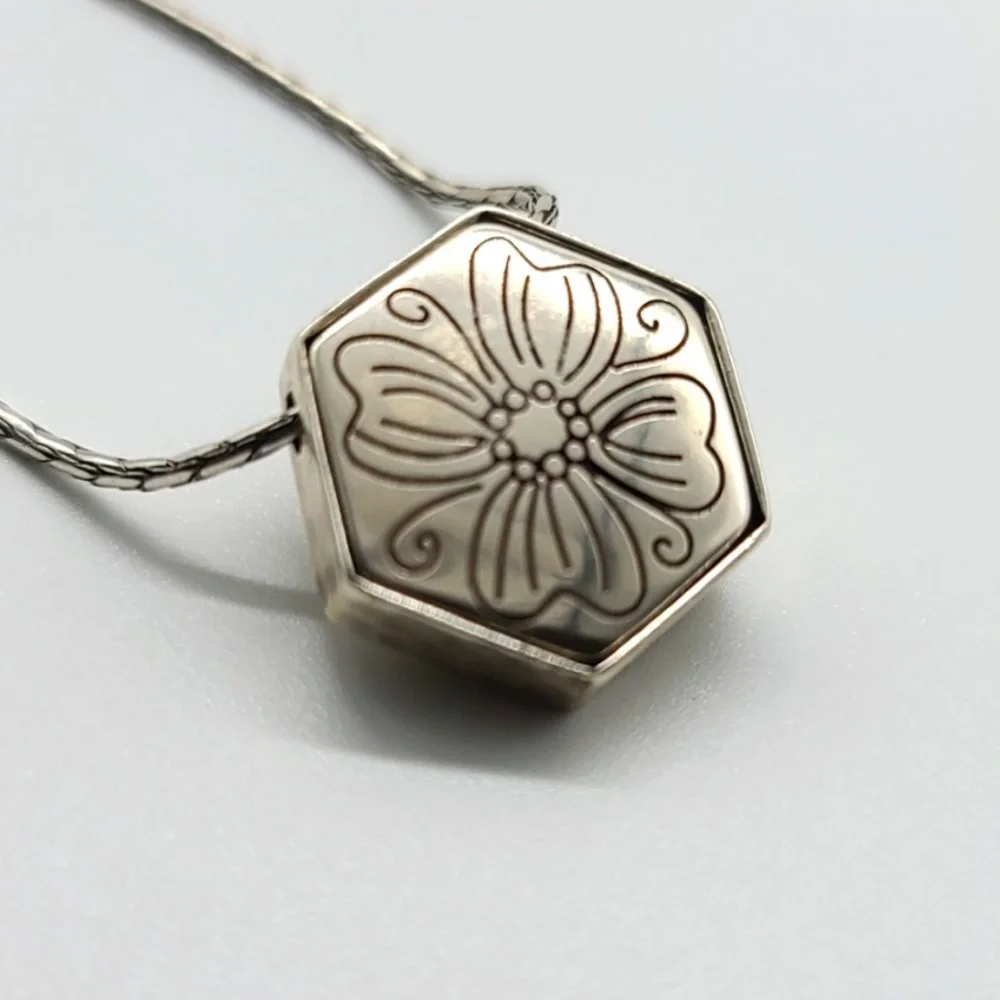 Brighton DECO Collection Swarovski Solitaire Hexagon Reversible pendant NWOT - Picture 11 of 12